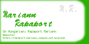 mariann rapaport business card